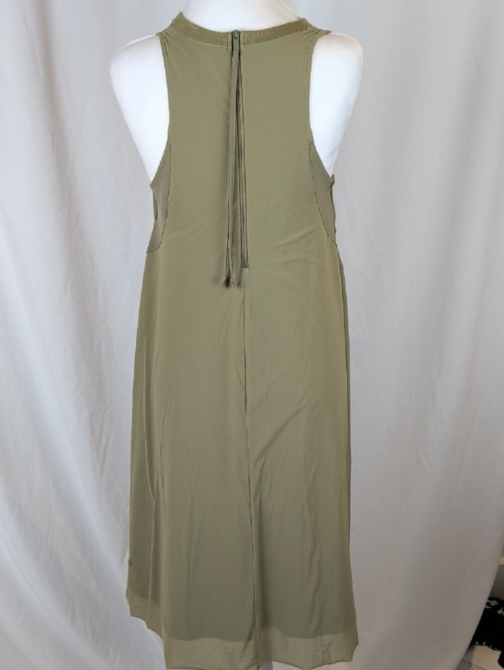 Lululemon Mesh Overlay High Neck Dress - Bronze Green - Size 6 EUC - Picture 11 of 16